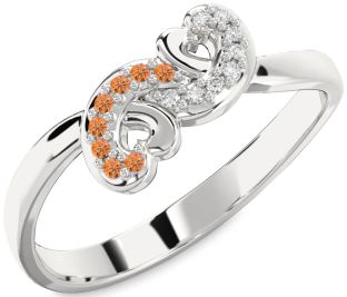 Emerald Platinum Infinity Heart Ring