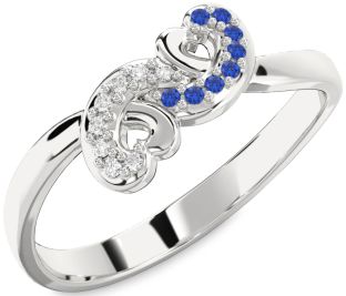 White Gold Infinity Heart Promise Ring