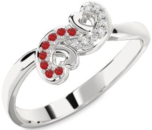 White Gold Infinity Heart Promise Ring