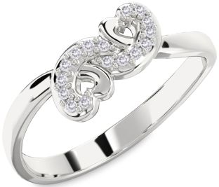 Emerald Platinum Infinity Heart Ring