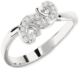 Emerald Platinum Infinity Heart Ring