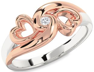 Diamond White Rose Gold Infinity Heart Promise Ring