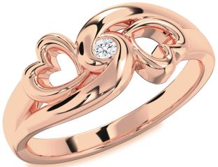 Diamond Rose Gold Infinity Heart Promise Ring
