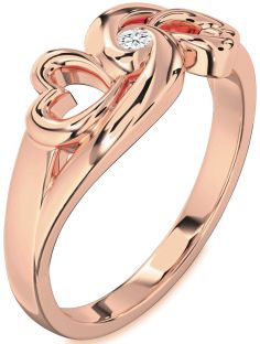 Diamond Rose Gold Infinity Heart Promise Ring