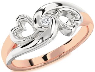 Diamond White Rose Gold Infinity Heart Promise Ring