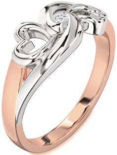 Diamond White Rose Gold Infinity Heart Promise Ring