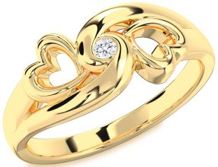 Diamond Gold Infinity Heart Promise Ring