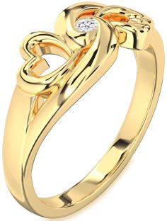 Diamond Gold Infinity Heart Promise Ring