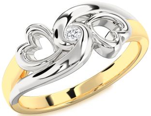 Diamond Platinum & Yellow Gold Infinity Heart Promise Ring