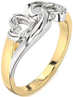 Diamond Platinum & Yellow Gold Infinity Heart Promise Ring
