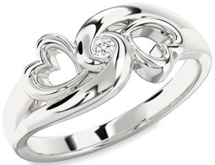Diamond Platinum Infinity Heart Promise Ring