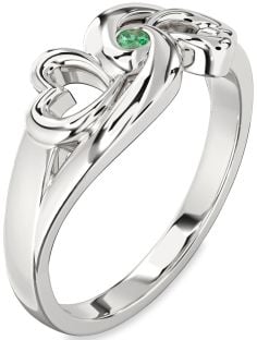 Emerald White Gold Infinity Heart Promise Ring