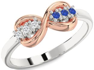 Platinum & Rose Gold Infinity Round Promise Ring