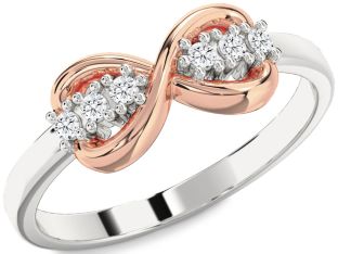 Diamond White Rose Gold Infinity Round Ring