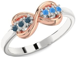 Platinum & Rose Gold Infinity Round Promise Ring