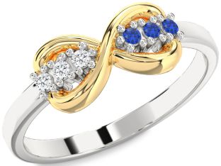 Silver & 10K gold Infinity Round Promise Ring
