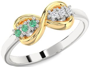 Silver & 10K gold Infinity Round Promise Ring