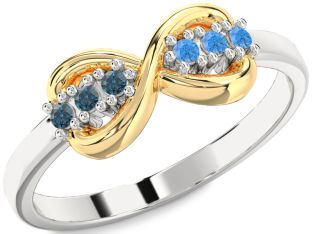 Silver & 10K gold Infinity Round Promise Ring