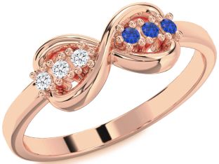 Rose Gold Silver Infinity Round Promise Ring