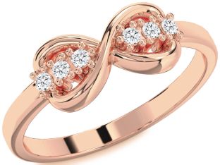 Diamond Rose Gold Infinity Round Ring