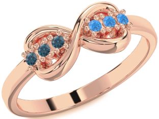 Rose Gold Silver Infinity Round Promise Ring