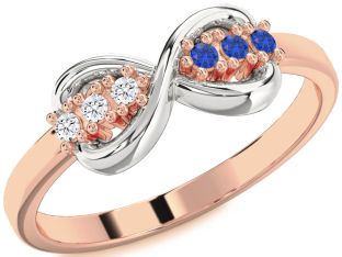 Platinum & Rose Gold Infinity Round Promise Ring