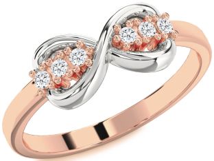 Diamond White Rose Gold Infinity Round Ring