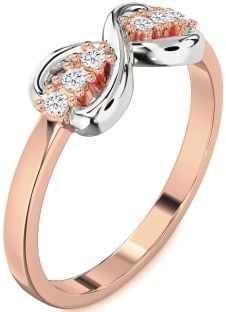 Diamond White Rose Gold Infinity Round Ring