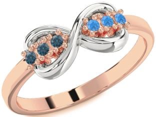 Platinum & Rose Gold Infinity Round Promise Ring