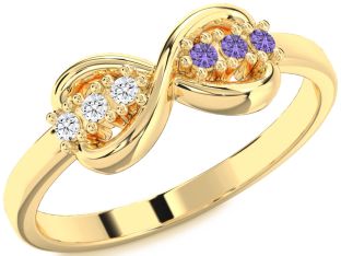 Gold Infinity Round Promise Ring