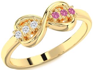 Gold Infinity Round Promise Ring