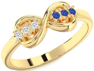 Gold Infinity Round Promise Ring