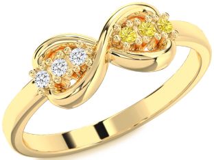 Gold Infinity Round Promise Ring