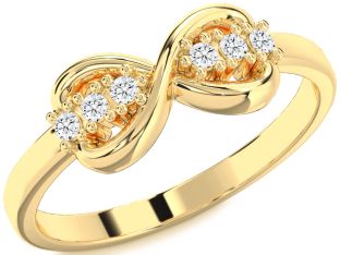 Diamond Gold Infinity Round Ring
