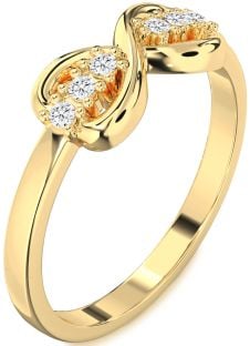 Diamond Gold Infinity Round Ring
