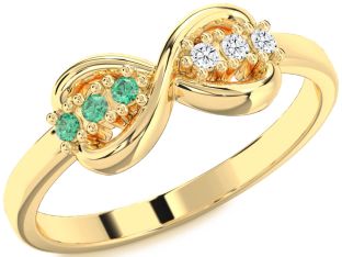 Gold Infinity Round Promise Ring