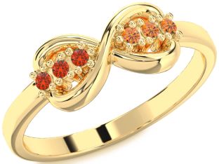 Gold Infinity Round Promise Ring
