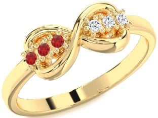 Gold Infinity Round Promise Ring