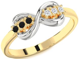 Gold Silver Infinity Round Promise Ring