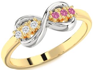 Gold Silver Infinity Round Promise Ring