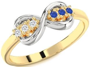 Platinum & Yellow Gold Infinity Round Promise Ring