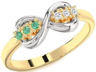 Platinum & Yellow Gold Infinity Round Promise Ring