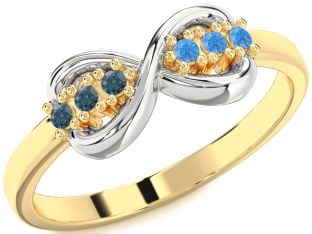 Platinum & Yellow Gold Infinity Round Promise Ring