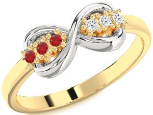Platinum & Yellow Gold Infinity Round Promise Ring