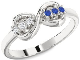 White Gold Infinity Round Promise Ring