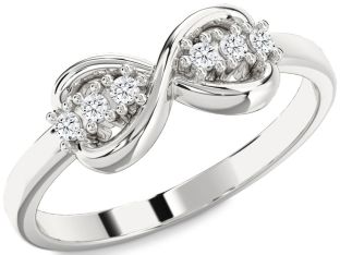Diamond Platinum Infinity Round Ring