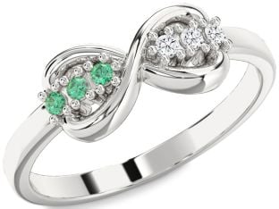 White Gold Infinity Round Promise Ring