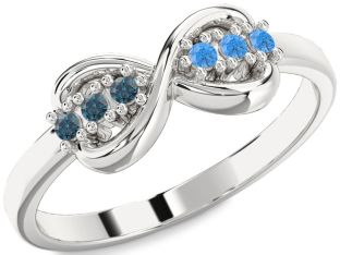 White Gold Infinity Round Promise Ring