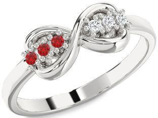 White Gold Infinity Round Promise Ring