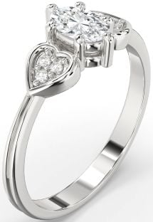 Diamond Platinum Heart Engagement Ring